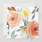 Elegant Peach and White Waterverf Floral Wedding Kaart (Achterkant)