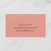 Elegant Peach & Black Floral Roos Wedding Planner Visitekaartje (Achterkant)