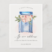 Elegant Peach Blue Floral Mailbox I heeft verplaat Briefkaart (Voorkant)