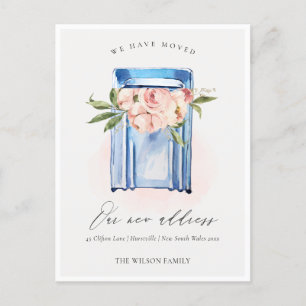 Elegant Peach Blue Floral Mailbox We hebben verpla Briefkaart