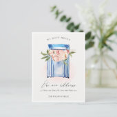 Elegant Peach Blue Floral Mailbox We hebben verpla Briefkaart (Staand voorkant)