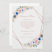 Elegant Peach Blue Wedding Collection Kaart (Voorkant / Achterkant)