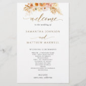 Elegant Peach Blush Delight Floral Wedding Program (Voorkant)