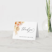 Elegant Peach Blush en Champagne Floral Wedding Bedankkaart (Voorkant)