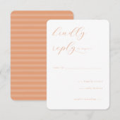 Elegant Peach Calligraphy RSVP Kaartje (Voorkant / Achterkant)