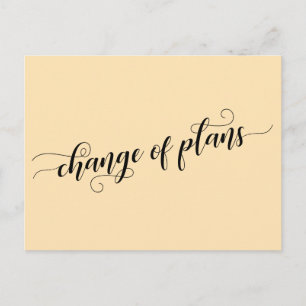 Elegant Peach Change of Plans Postponed Wedding Briefkaart