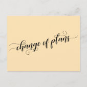 Elegant Peach Change of Plans Postponed Wedding Briefkaart (Voorkant)