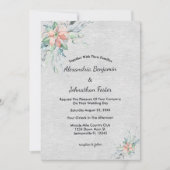 Elegant Peach Coral Flowers Bouquet Wedding Kaart (Voorkant)