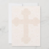 Elegant Peach Cross Custom Baptism Uitnodiging (Achterkant)