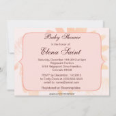 Elegant Peach Daisy Flower Baby shower Invitation Kaart (Achterkant)