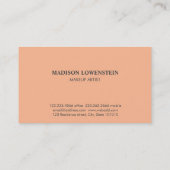  Elegant Peach Damask Patroon Blauwgroen Blauw Visitekaartje (Achterkant)