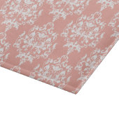 Elegant Peach en White Damask Pattern Snijplank (Hoek)
