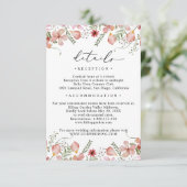 Elegant Peach Floral Details Wedding Informatiekaartje (Staand voorkant)