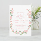 Elegant Peach Floral Garden Bridal Shower Kaart (Staand voorkant)