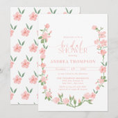 Elegant Peach Floral Garden Bridal Shower Kaart (Voorkant / Achterkant)