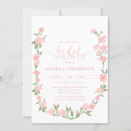 Elegant Peach Floral Garden Bridal Shower Kaart