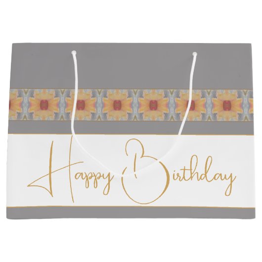 Elegant Peach Floral Groot Cadeauzakje (Voorkant)