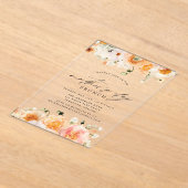 Elegant Peach Floral Moederdag Brunch Acryl Uitnodigingen (Laagn)
