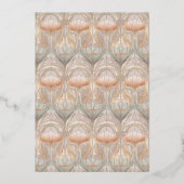 Elegant Peach Floral Pattern Folie Uitnodiging (Achterkant)
