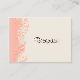 Elegant peach Floral Swirl - Receptie Informatiekaartje