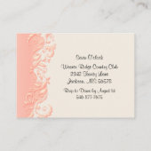 Elegant peach Floral Swirl - Receptie Informatiekaartje (Achterkant)