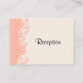 Elegant peach Floral Swirl - Receptie Informatiekaartje (Voorkant)