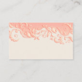 Elegant Peach Floral Swirl - Weddenschap Website Informatiekaartje (Achterkant)