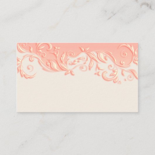 Elegant Peach Floral Swirl - Weddenschap Website Informatiekaartje (Achterkant)