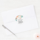 Elegant Peach Floral Vrijgezellenfeest Personalize Ronde Sticker (Envelop)
