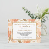 Elegant Peach Gold Cream 50th Wedding Jubileum Kaart (Staand voorkant)