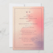 Elegant Peach Gradient Wedding Invitation Kaart (Voorkant)