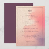 Elegant Peach Gradient Wedding Invitation Kaart (Voorkant / Achterkant)