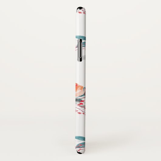 Elegant Peach & Green Floral Monogram Case-Mate iPhone Case (Achterkant / rechts)