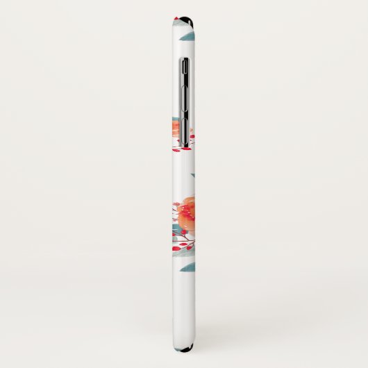 Elegant Peach & Green Floral Monogram Case-Mate iPhone Case (Achterkant/links)