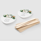 Elegant Peach herfst Floral Wedding Programme Hand Handwaaier (Niet-gemonteerd)