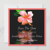 Elegant Peach Hibiscus Save the Date Announements (Voorkant)