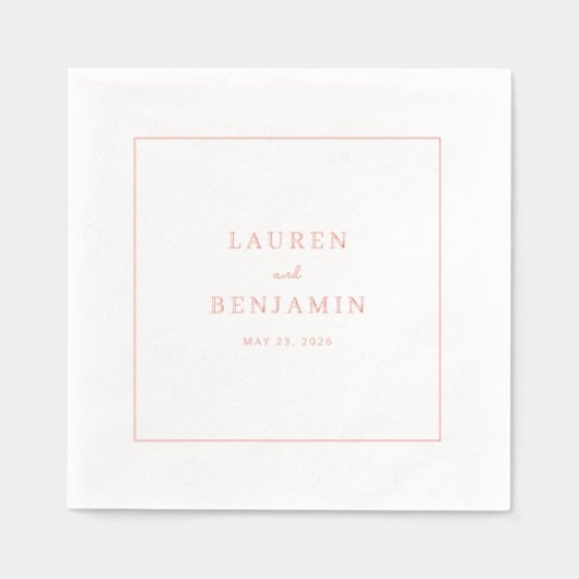 Elegant Peach Minimalist Folie Servetten (Voorkant)