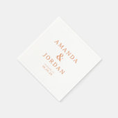 Elegant Peach Minimalist Names Servet (Hoek)