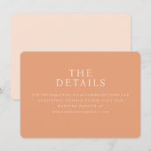 Elegant Peach Minimalist Wedding Website Card Informatiekaartje (Voorkant / Achterkant)