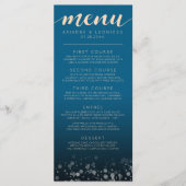 Elegant Peach Oceanic Blue Weddenmenu Menu (Voorkant)