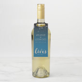 Elegant Peach Oceanic Blue Wedding 2 Lives 1 verha Flessenhanger (Op fles)