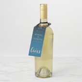 Elegant Peach Oceanic Blue Wedding 2 Lives 1 verha Flessenhanger (Schuin)