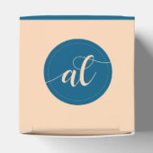 Elegant Peach Oceanic Blue Wedding a New Chapter Bedankdoosjes (Bovenkant)