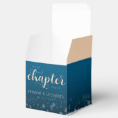 Elegant Peach Oceanic Blue Wedding a New Chapter Bedankdoosjes (Geopend)