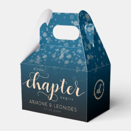 Elegant Peach Oceanic Blue Wedding a New Chapter Bedankdoosjes