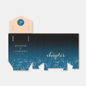Elegant Peach Oceanic Blue Wedding a New Chapter Bedankdoosjes (Uitgevouwen)