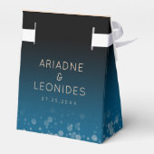 Elegant Peach Oceanic Blue Wedding a New Chapter Bedankdoosjes (Achterkant)