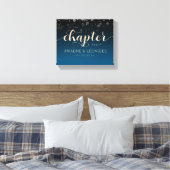 Elegant Peach Oceanic Blue Wedding a New Chapter Canvas Afdruk (Insitu (Slaapkamer))