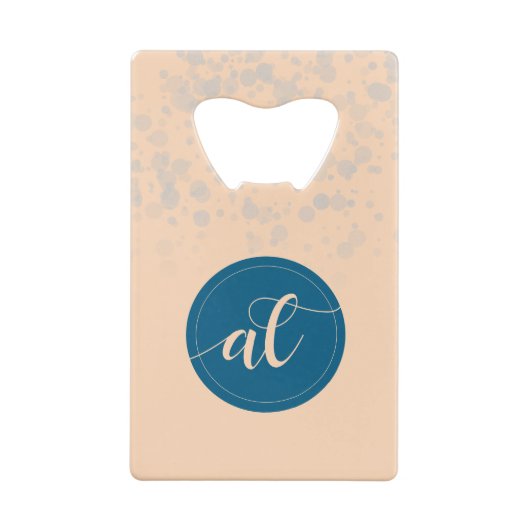 Elegant Peach Oceanic Blue Wedding a New Chapter Creditkaart Flessenopener (Achterkant)