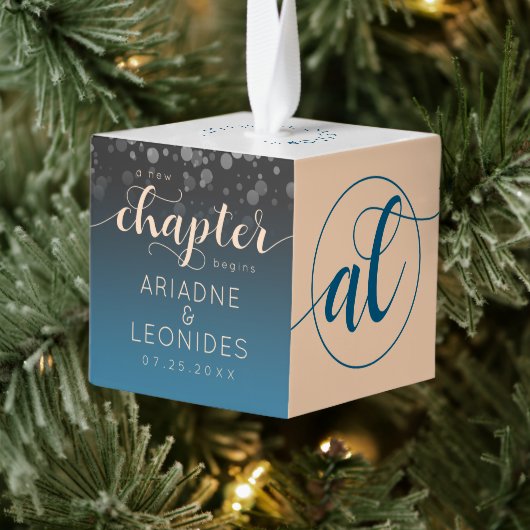 Elegant Peach Oceanic Blue Wedding a New Chapter Decoratie (Boom)